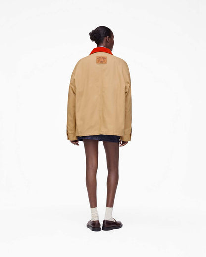 The A.P.C. X Marc Jacobs Stoned Canvas Unisex Jacket Camel Marc Jacobs