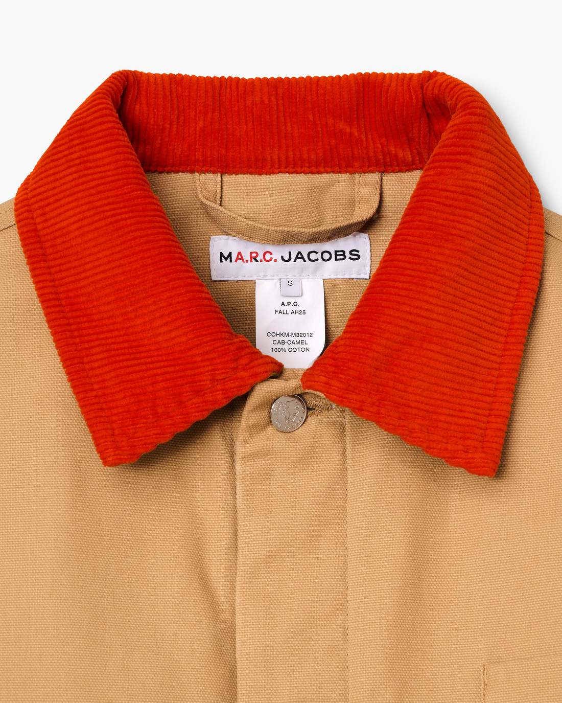 The A.P.C. X Marc Jacobs Stoned Canvas Unisex Jacket Camel Marc Jacobs