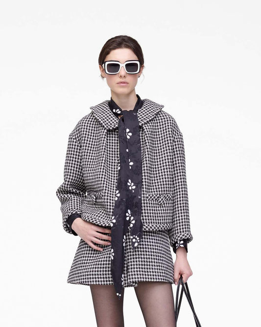 Gingham Tweed Jacket Black Multi Marc Jacobs