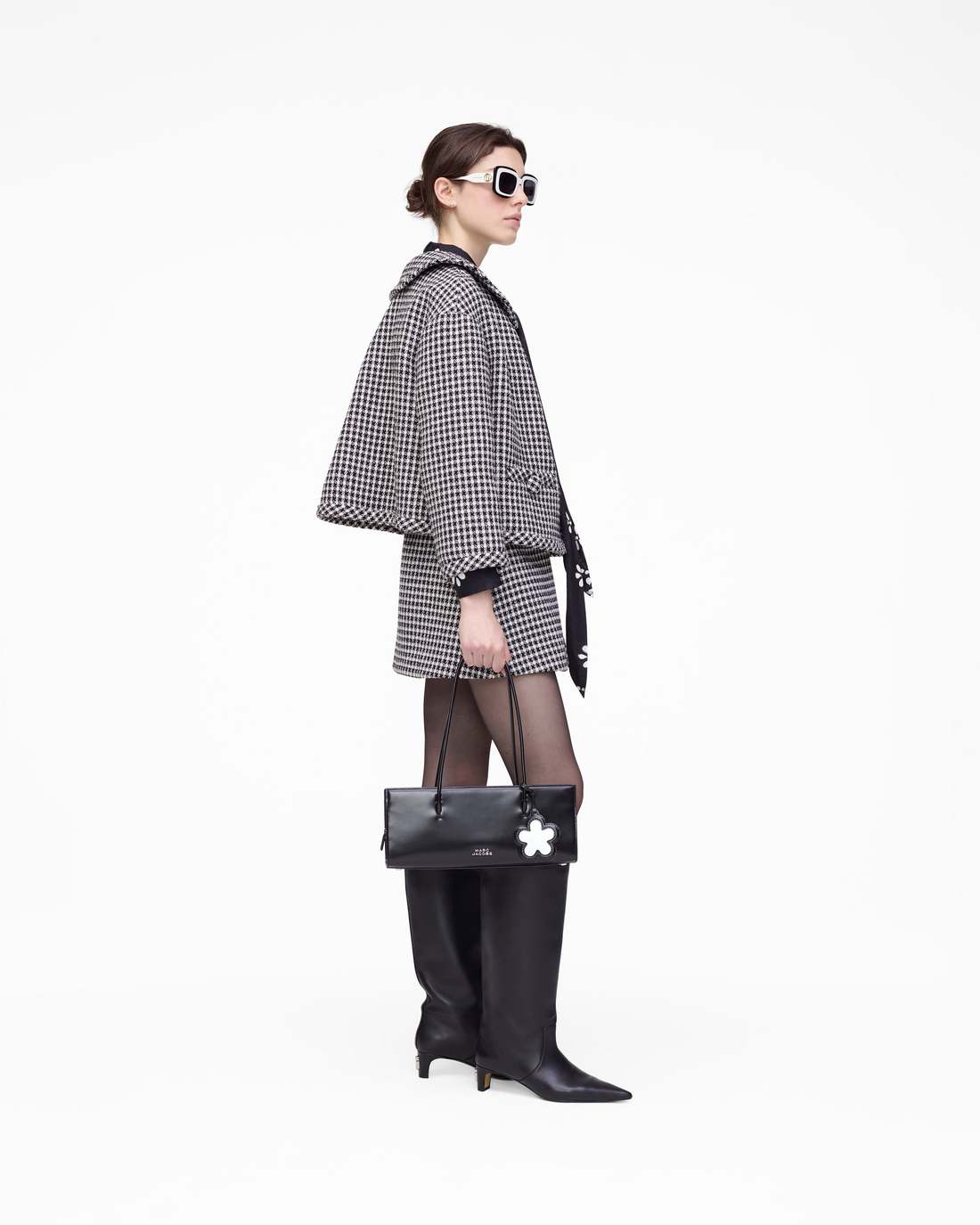 Gingham Tweed Jacket Black Multi Marc Jacobs