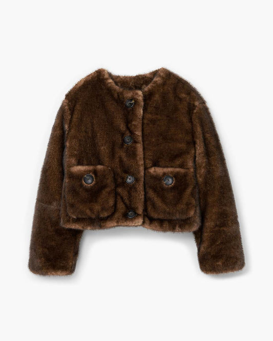 Teddy Cropped Jacket Ebony Marc Jacobs