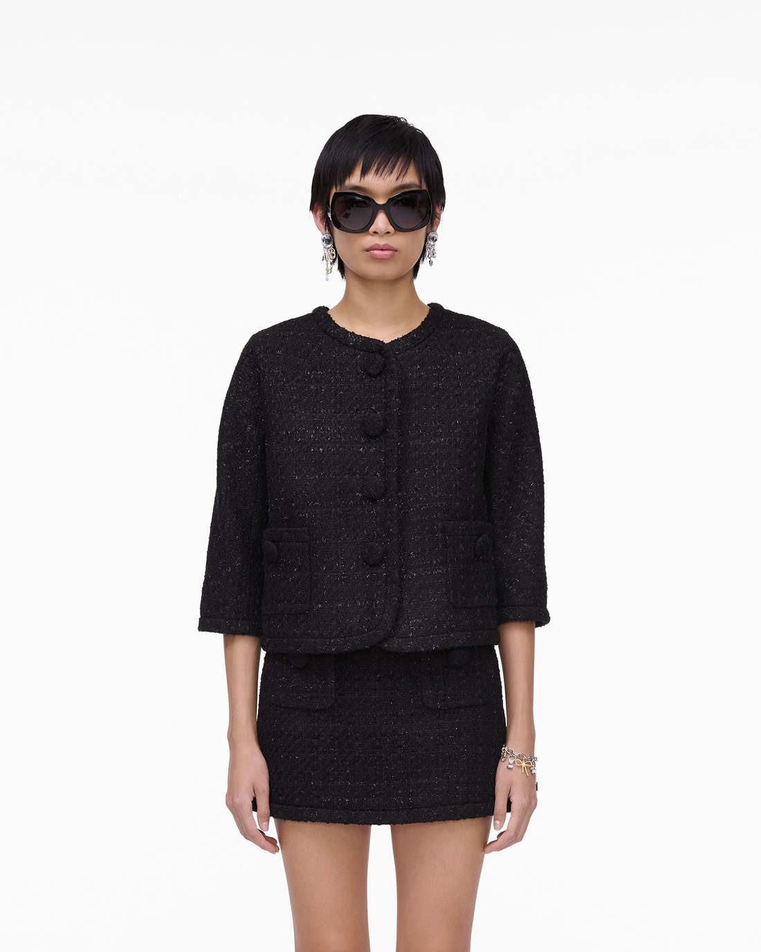 Tweed Backwards Lady Jacket Black Marc Jacobs