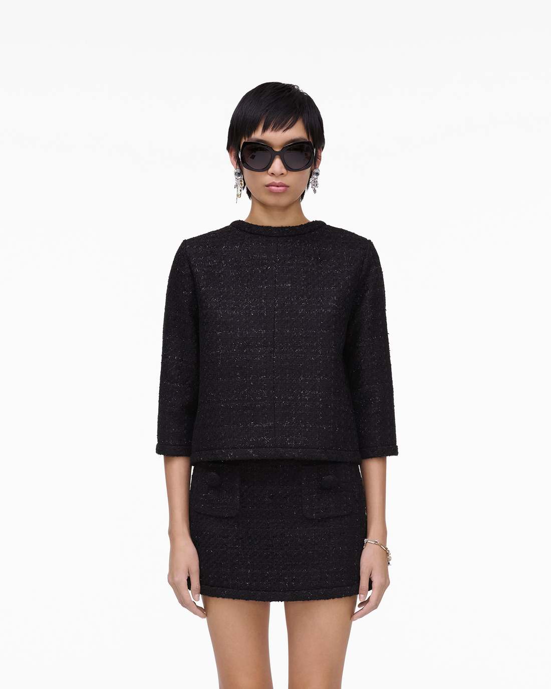 Tweed Backwards Lady Jacket Black Marc Jacobs