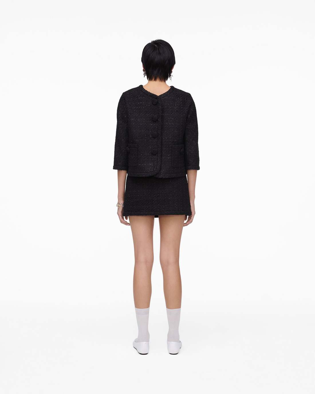 Tweed Backwards Lady Jacket Black Marc Jacobs