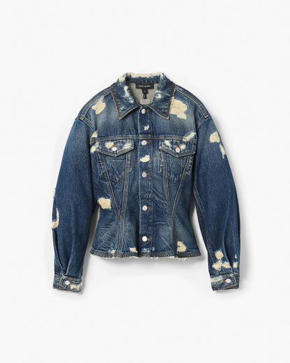 The Rip And Repair Fluted Denim Jacket Punk Indigo Marc Jacobs
