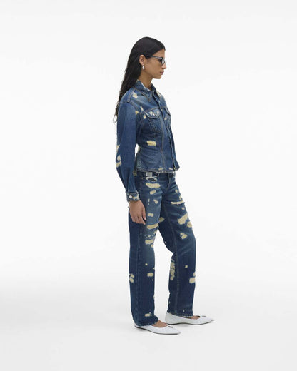 The Rip And Repair Fluted Denim Jacket Punk Indigo Marc Jacobs