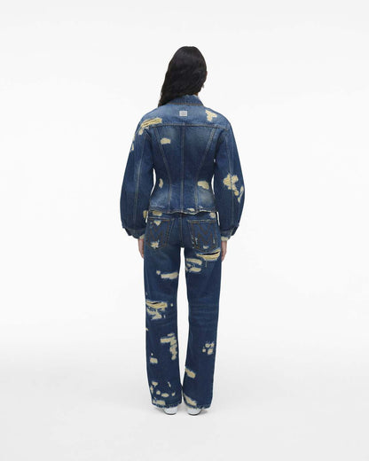 The Rip And Repair Fluted Denim Jacket Punk Indigo Marc Jacobs