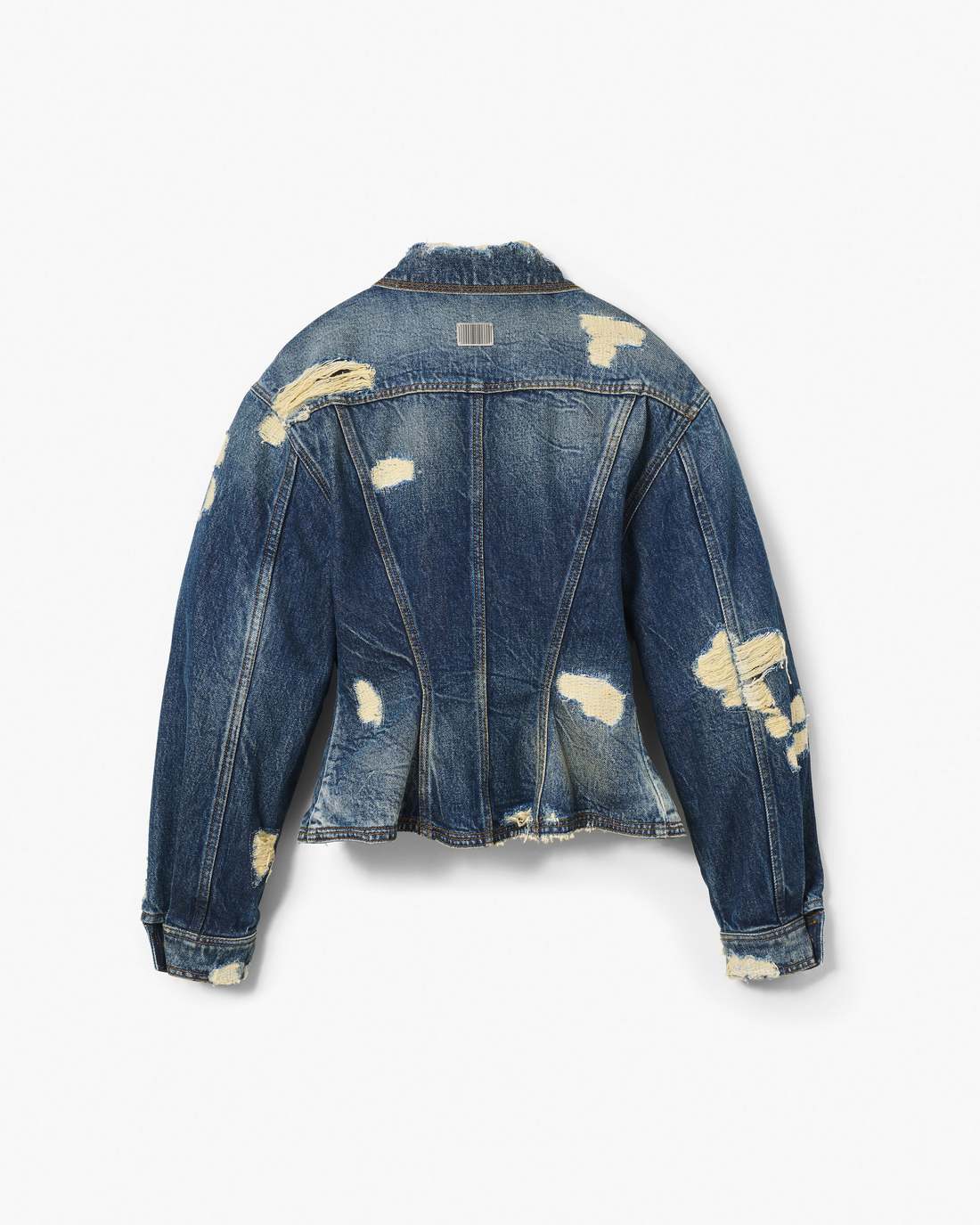 The Rip And Repair Fluted Denim Jacket Punk Indigo Marc Jacobs