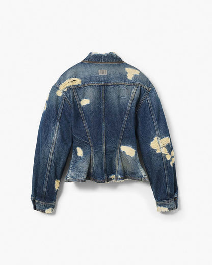 The Rip And Repair Fluted Denim Jacket Punk Indigo Marc Jacobs