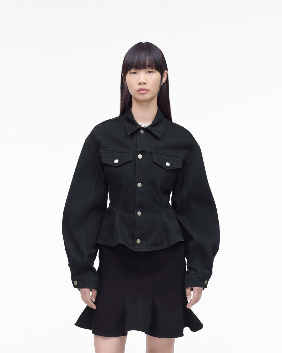The Fluted Denim Jacket Black Marc Jacobs