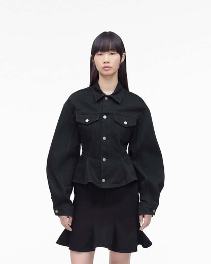 The Fluted Denim Jacket Black Marc Jacobs