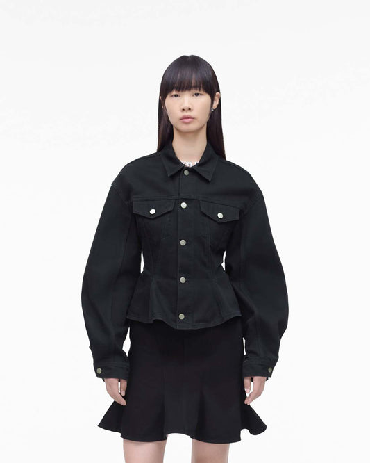 The Fluted Denim Jacket Black Marc Jacobs