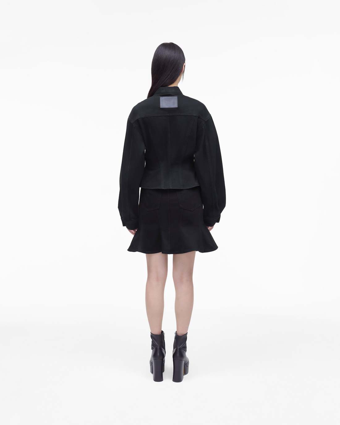 The Fluted Denim Jacket Black Marc Jacobs