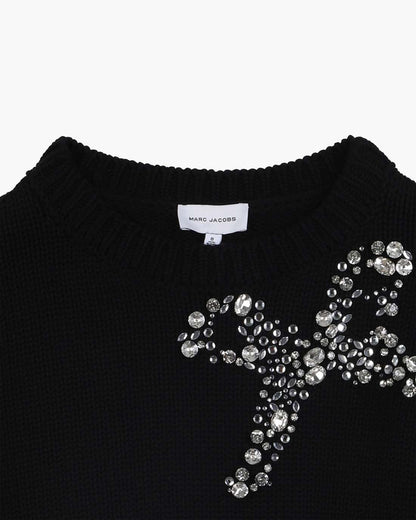 The Gem Bow Sweater Black Marc Jacobs