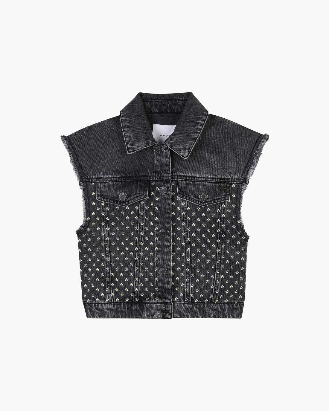The Crystal Daisy Denim Vest Black Marc Jacobs
