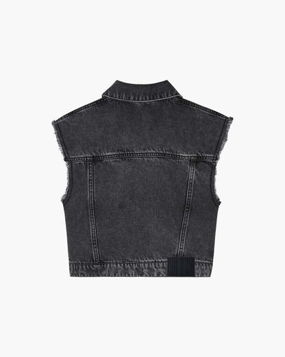 The Crystal Daisy Denim Vest Black Marc Jacobs