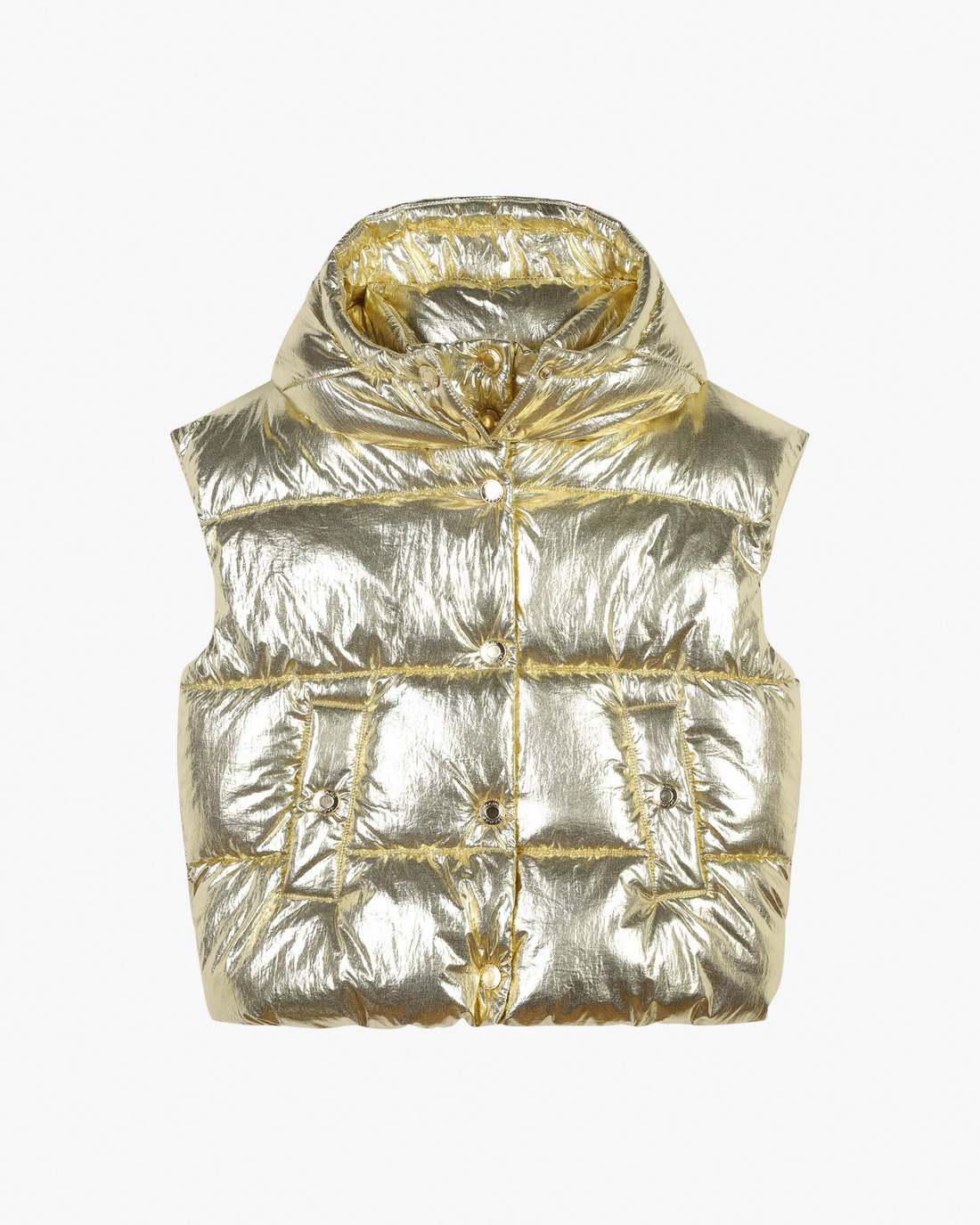The Metallic Puffer Vest Gold Marc Jacobs