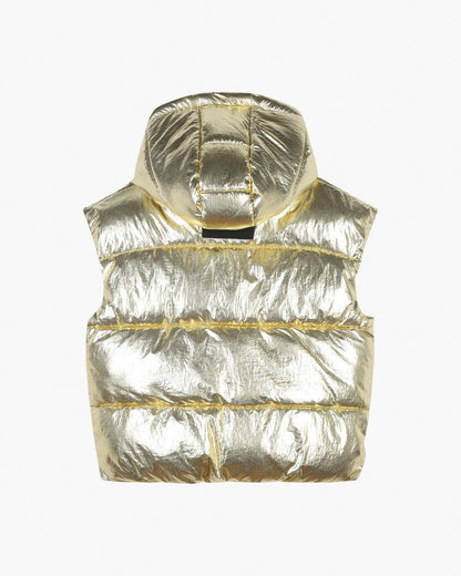 The Metallic Puffer Vest Gold Marc Jacobs